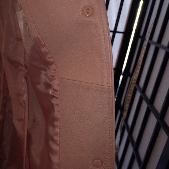 Women's Pink Leather Jacket - Picture 8 of 14